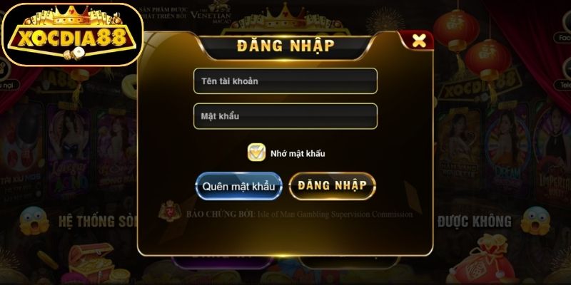 Đăng Nhập Xocdia88 1 Hướng dẫn đăng nhập Xocdia88 bằng việc điền thông tin