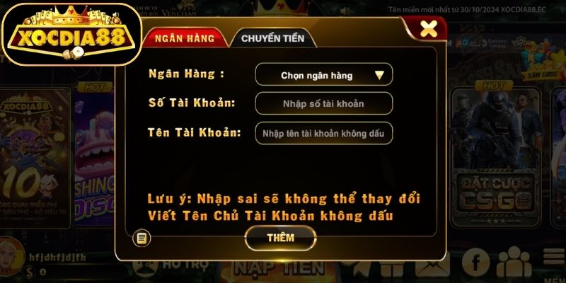 Rút Tiền Xocdia88 1 Khám phá thể thức rút tiền Xocdia88 qua ngân hàng
